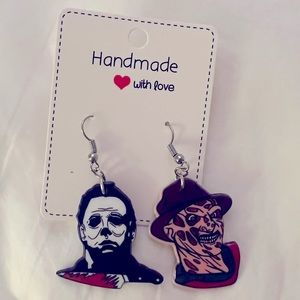 Michael Myers / Freddy Krueger Halloween earrings set